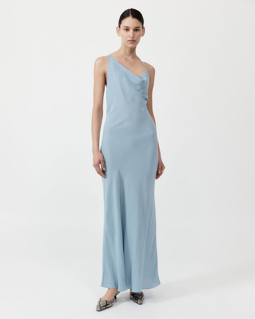 Centered on a cascading drapery, the Asymm Drape Maxi Dress is a feminine and flattering take on the classic maxi. Boasting an asymmetrical neckline, cowl neck and bias-cut, the Asymm Drape Maxi is crafted from a buttery soft LENZING™ Lyocell blend for an elevated look and hand feel that hugs the body in all the right places. By St Agni, now available at After Eight. 