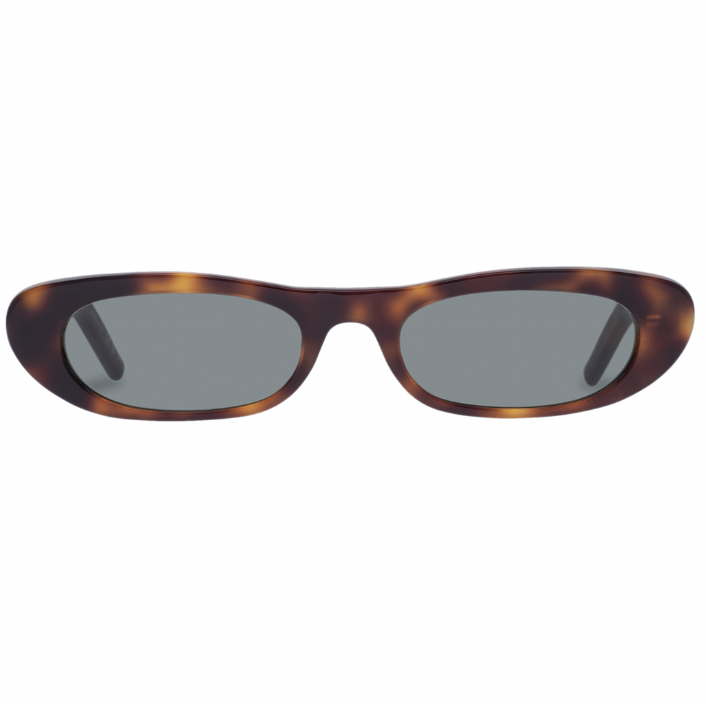 Narrow Elongated Cat-Eye Sunglasses - Havana