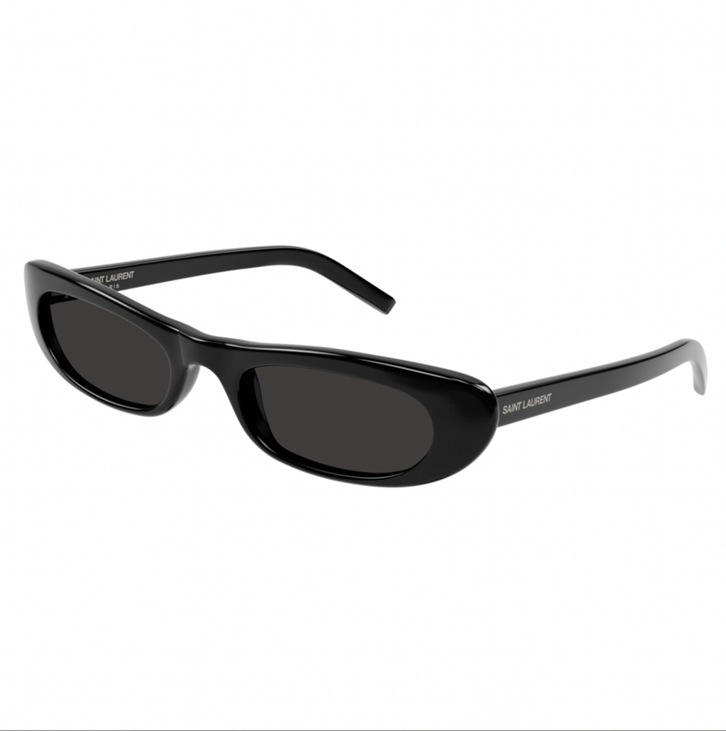Narrow Elongated Cat-Eye Sunglasses - Black