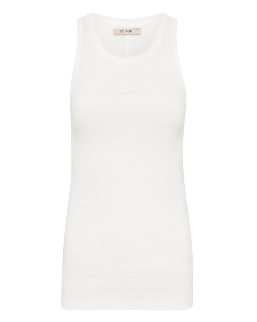 Faithful to St Agni's minimalist ethos, the Organic Cotton Scoop Singlet features a scooped neckline, sleeveless, fitted silhouette and centre-back seam detailing. Crafted from 100% organic cotton, the Organic Cotton Scoop Singlet is a favourite for everyday, all day wear. By St Agni, now available at After Eight. 