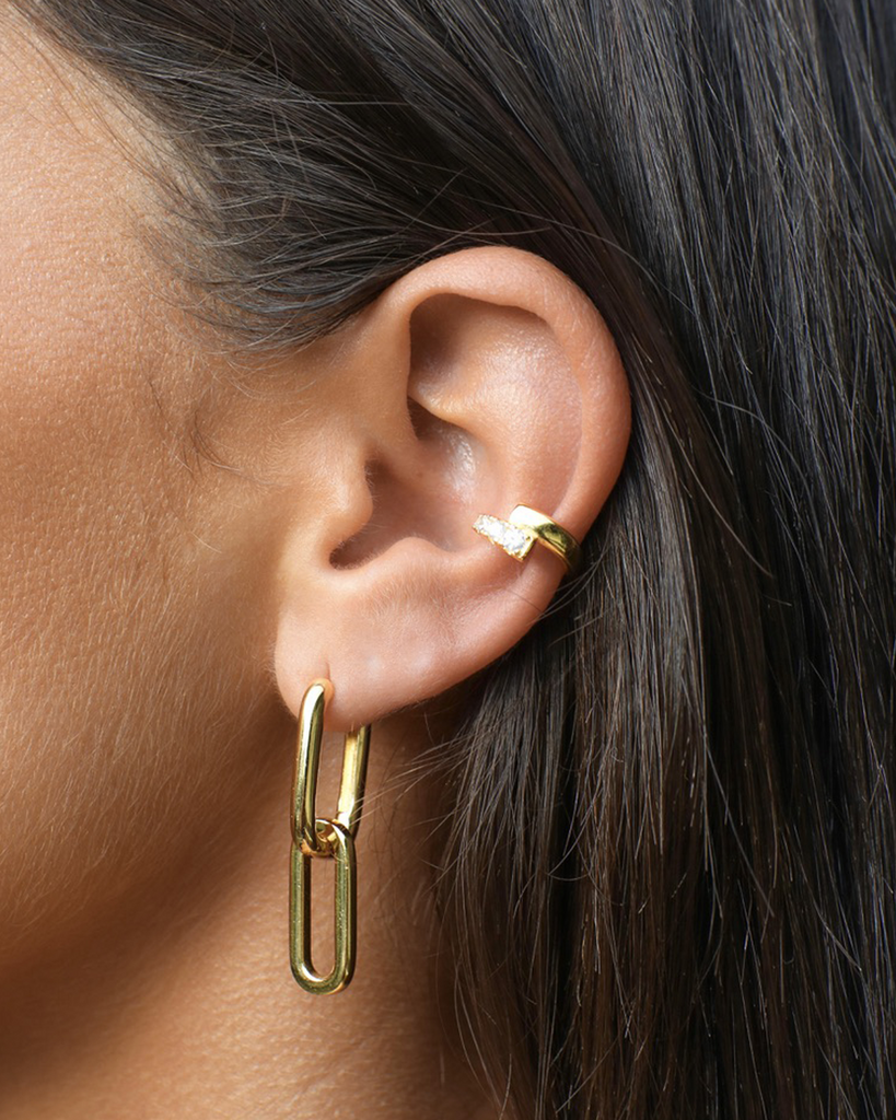 An endlessly versatile piece, these super sized earrings can be worn with or without their removable link. Designed to be worn daily, this ear candy will instantly elevate your ear game. By Avant Studios, now available at After Eight. 