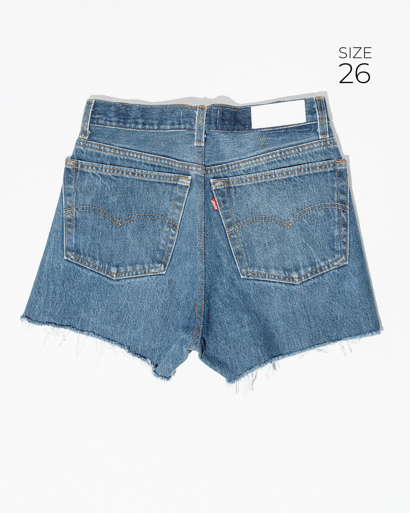 The Levis High Rise Shorts are recycled vintage shorts, that are all unique in styles and colour washes. Made by sustainable Los Angeles brand Re/Done, available at After Eight.